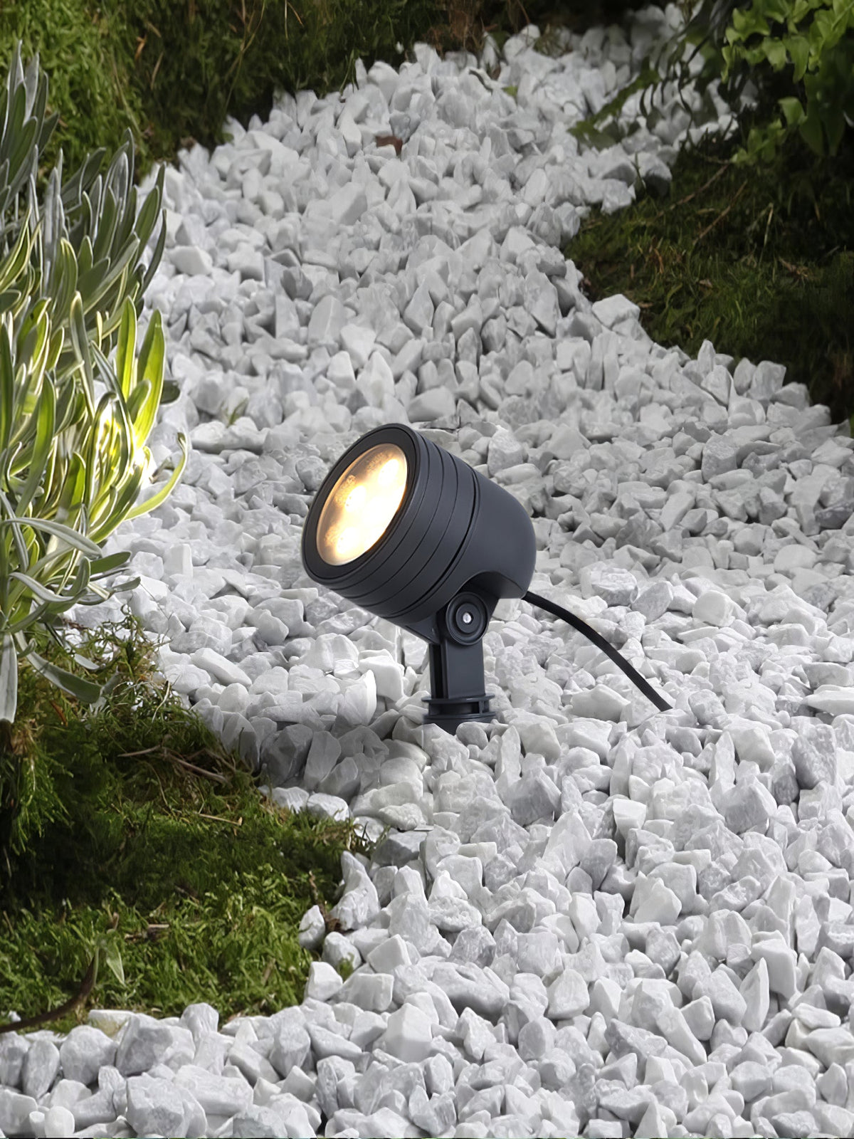Wharton Industrial Black Stainless Steel Outdoor Spotlight
