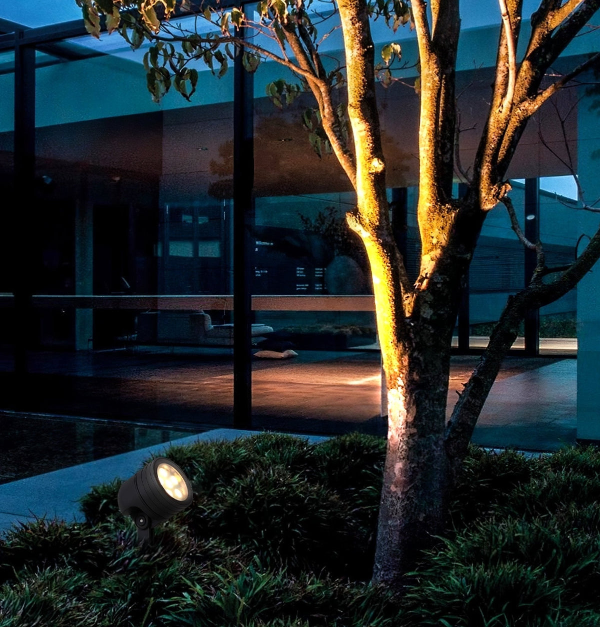 Wharton Industrial Black Stainless Steel Outdoor Spotlight