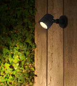 Wharton Industrial Black Stainless Steel Outdoor Spotlight