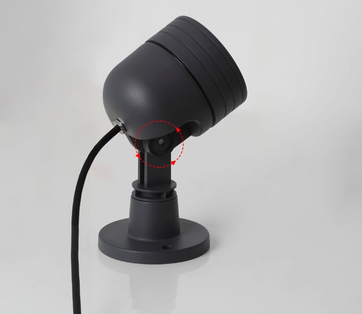 Wharton Industrial Black Stainless Steel Outdoor Spotlight