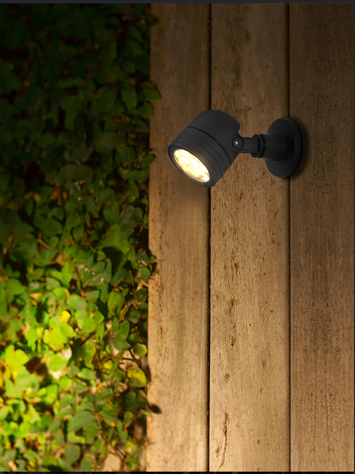 Wharton Industrial Black Stainless Steel Outdoor Spotlight