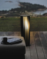 Modern White Post Light – Round Garden Light for Pathway