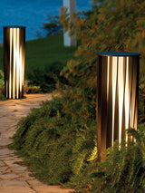 Modern White Post Light – Round Garden Light for Pathway