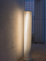 Modern White Post Light – Round Garden Light for Pathway