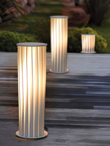 Modern White Post Light – Round Garden Light for Pathway