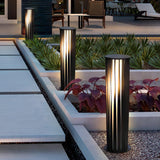 Modern White Post Light – Round Garden Light for Pathway