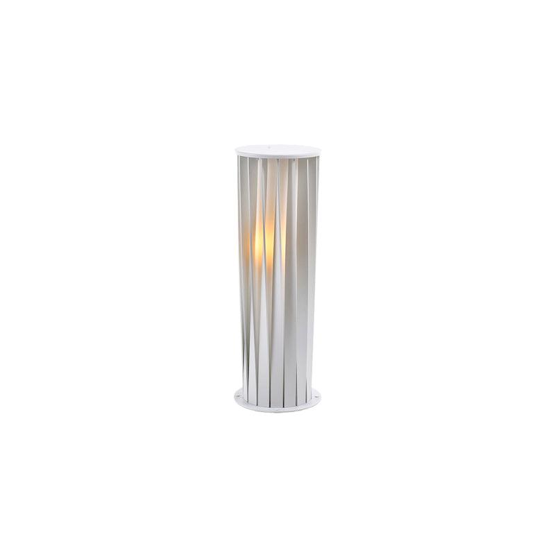Modern White Post Light – Round Garden Light for Pathway