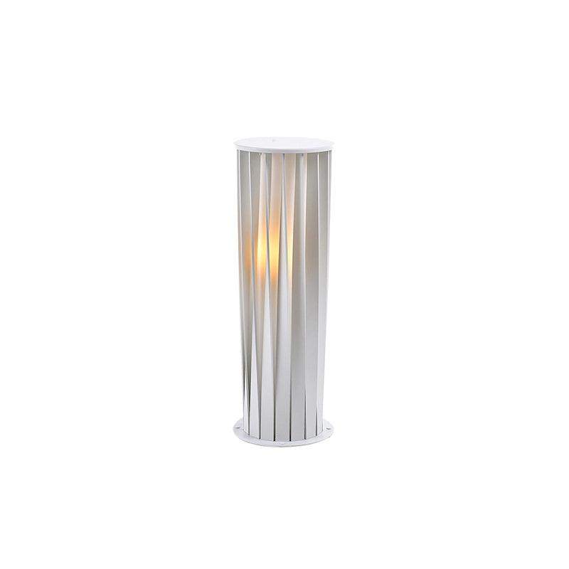 Modern White Post Light – Round Garden Light for Pathway