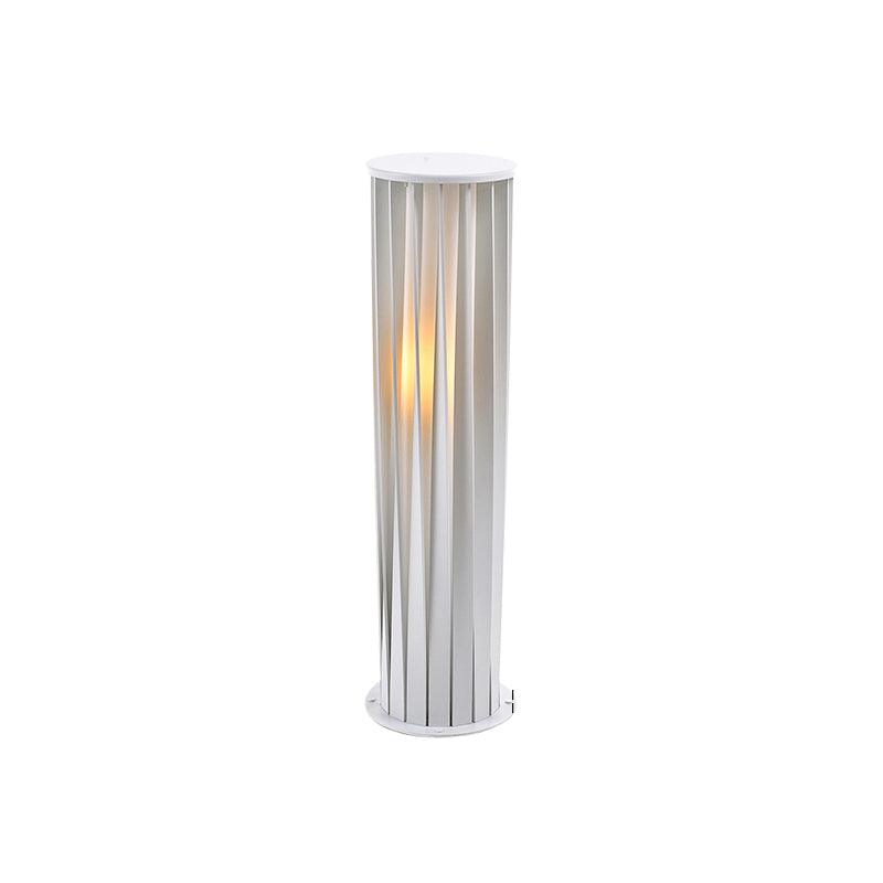 Modern White Post Light – Round Garden Light for Pathway