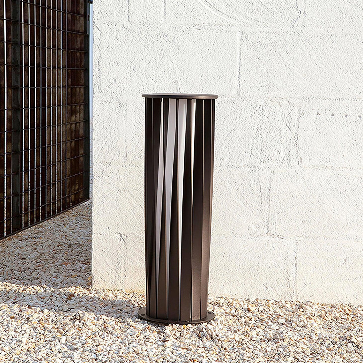 Modern White Post Light – Round Garden Light for Pathway