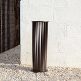 Modern White Post Light – Round Garden Light for Pathway