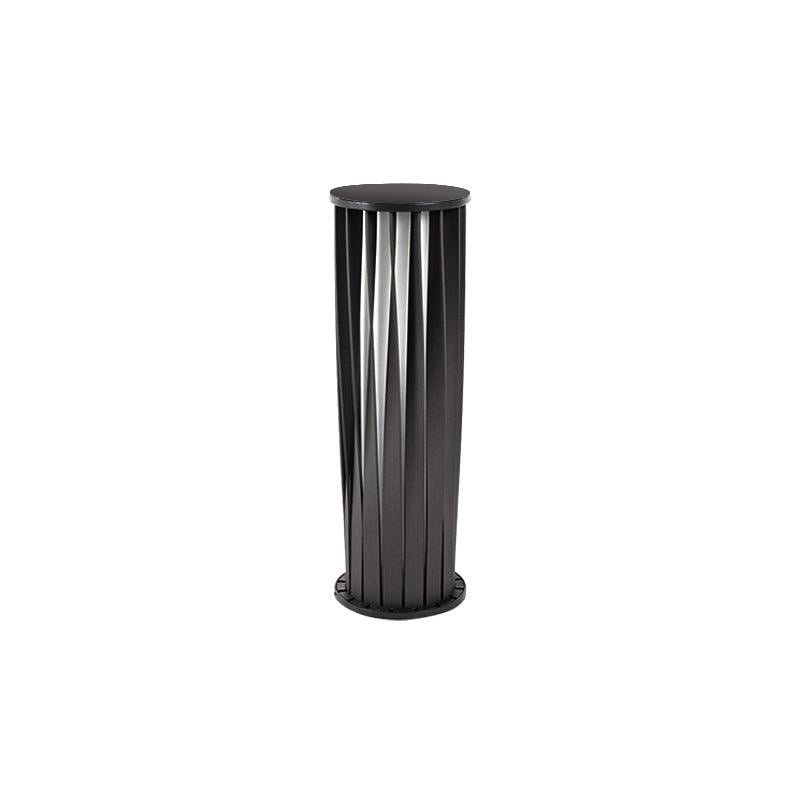 Modern White Post Light – Round Garden Light for Pathway