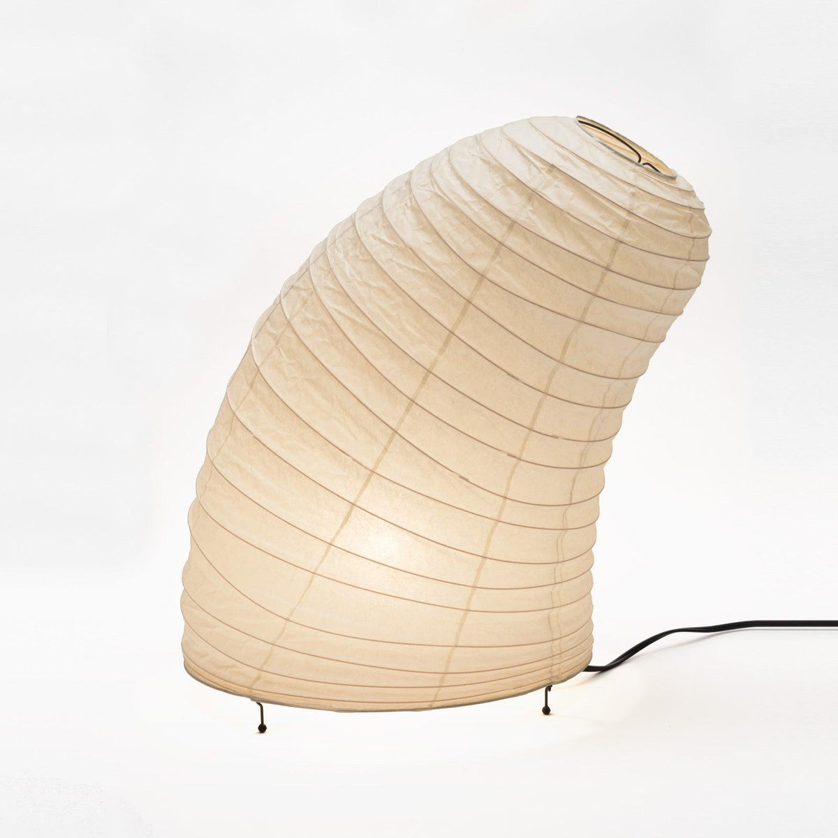 Japandi White Paper Table Lamp – Lantern Shade