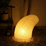 Japandi White Paper Table Lamp – Lantern Shade