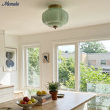 Retro Ribbed Glass Ceiling Light – Flush Mount for Bedrooms
