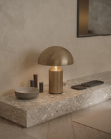 Mid-Century Metal Mushroom Table Lamp – Dome Shade