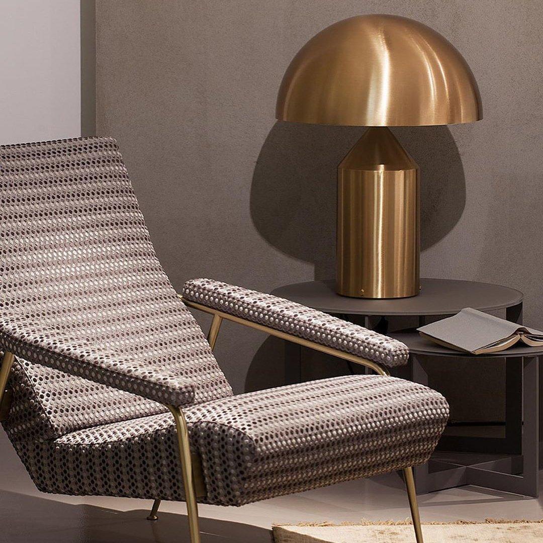 Mid-Century Metal Mushroom Table Lamp – Dome Shade