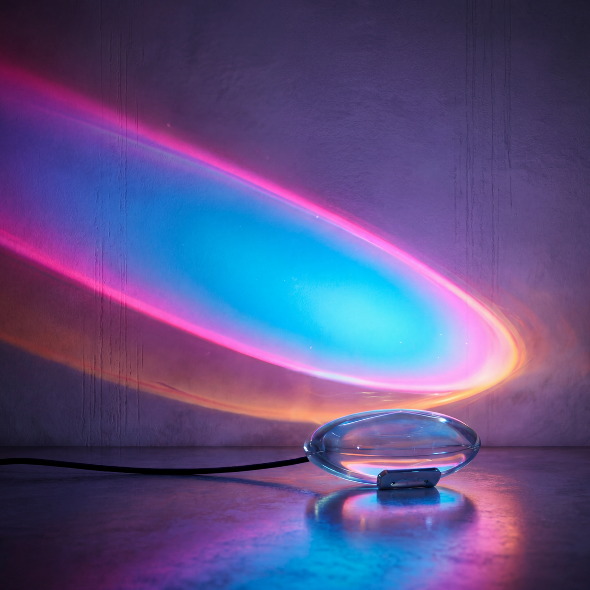 Modern Clear Crystal Glass Lamp – Sunset Projector Light