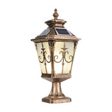 Retro Bronze Aluminum Post Light – Lantern Solar for Gates