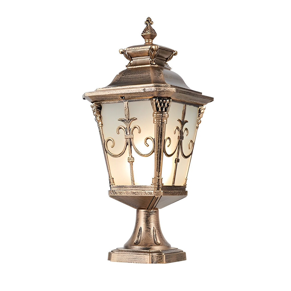 Retro Bronze Aluminum Post Light – Lantern Solar for Gates