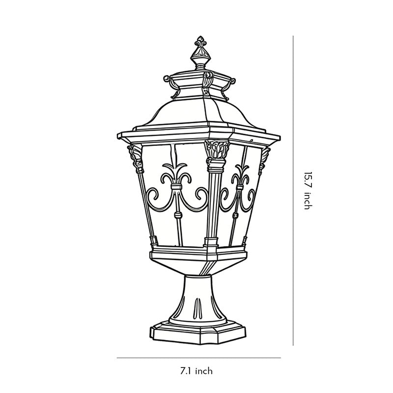 Retro Bronze Aluminum Post Light – Lantern Solar for Gates