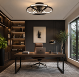 Fenoss Flower Ceiling Fan with Light Modern Flush Mount LED Ceiling Fan with Remote