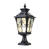 Retro Bronze Aluminum Post Light – Lantern Solar for Gates