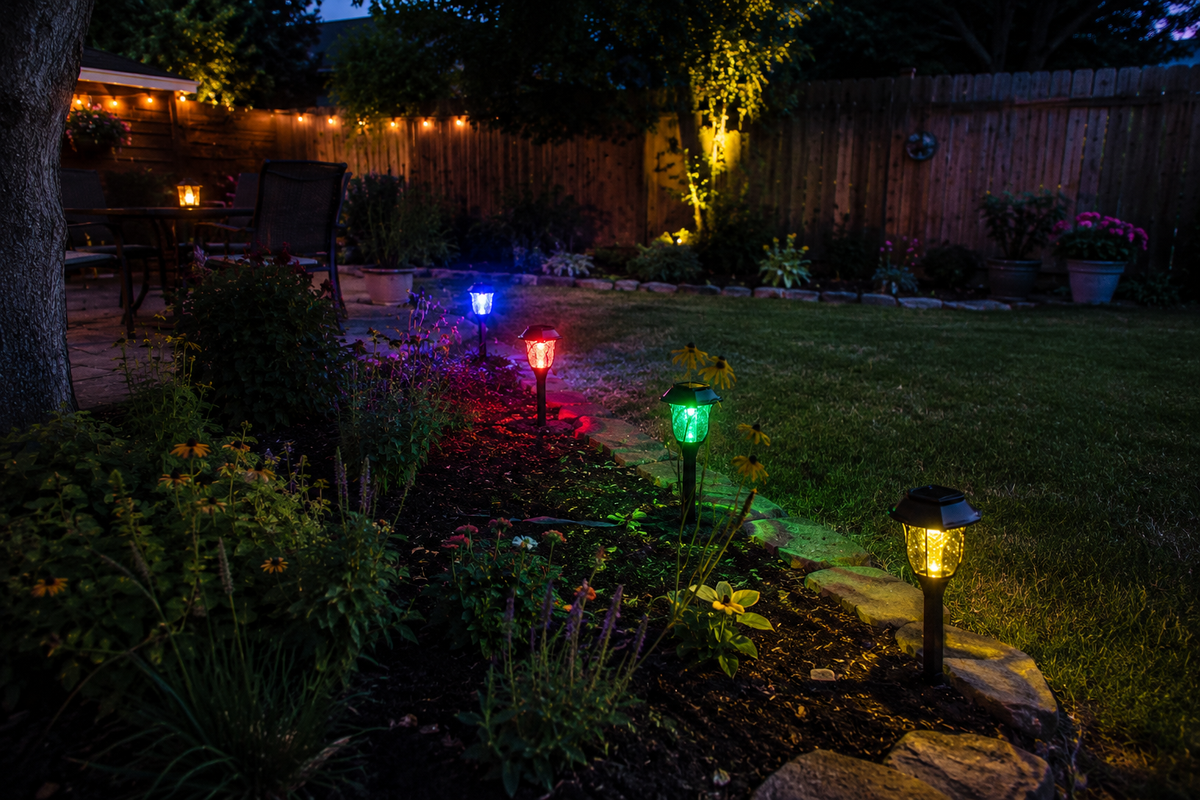 Pagoda Style Solar Garden Lantern – Stake Path Light (2 Pack)