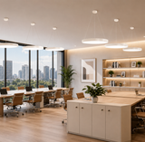 Fenoss LED Ring Pendant Light Modern Hanging Dining Room and Office Chandelier