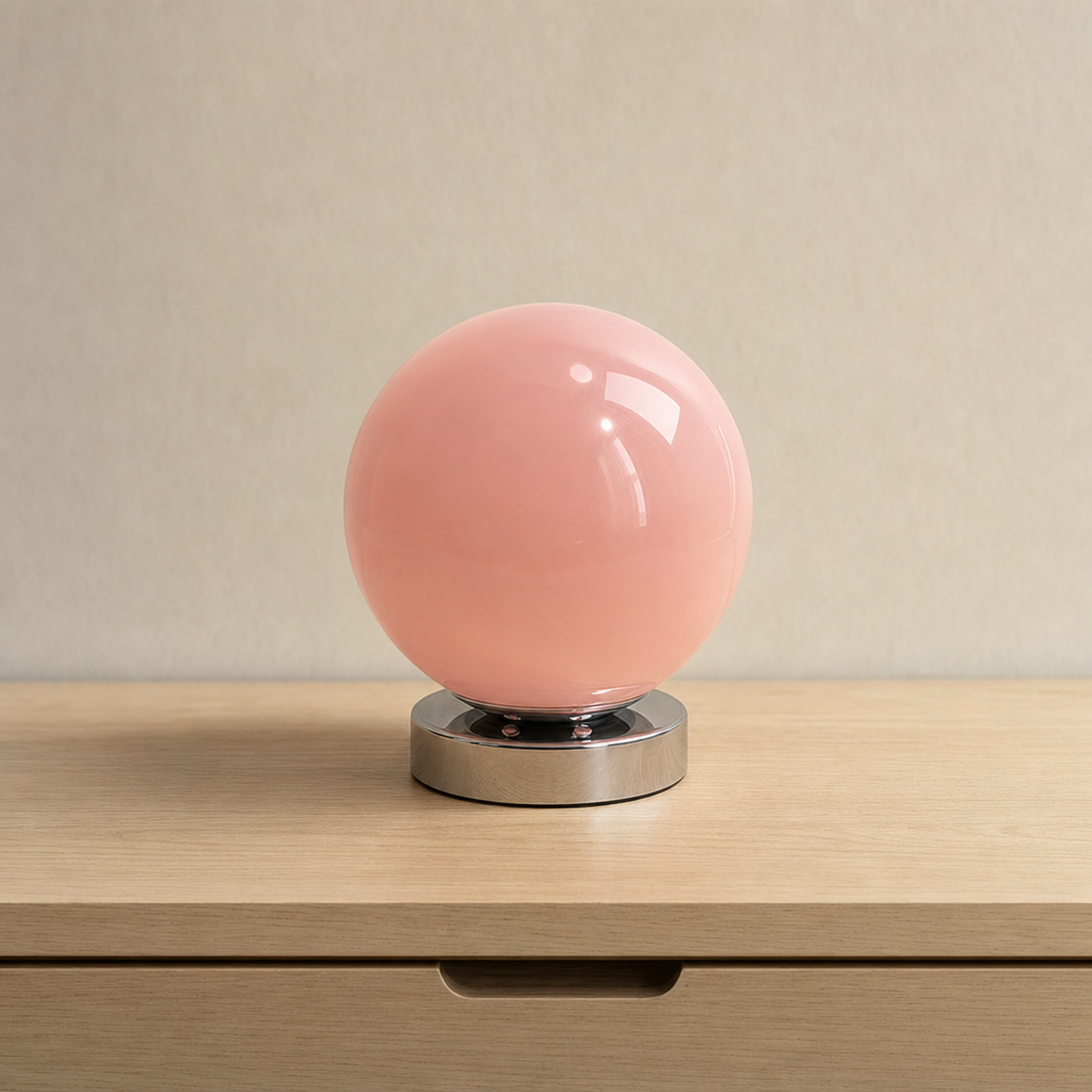 Modern Glossy Globe Bedside Lamp – Sphere Dimmable Light
