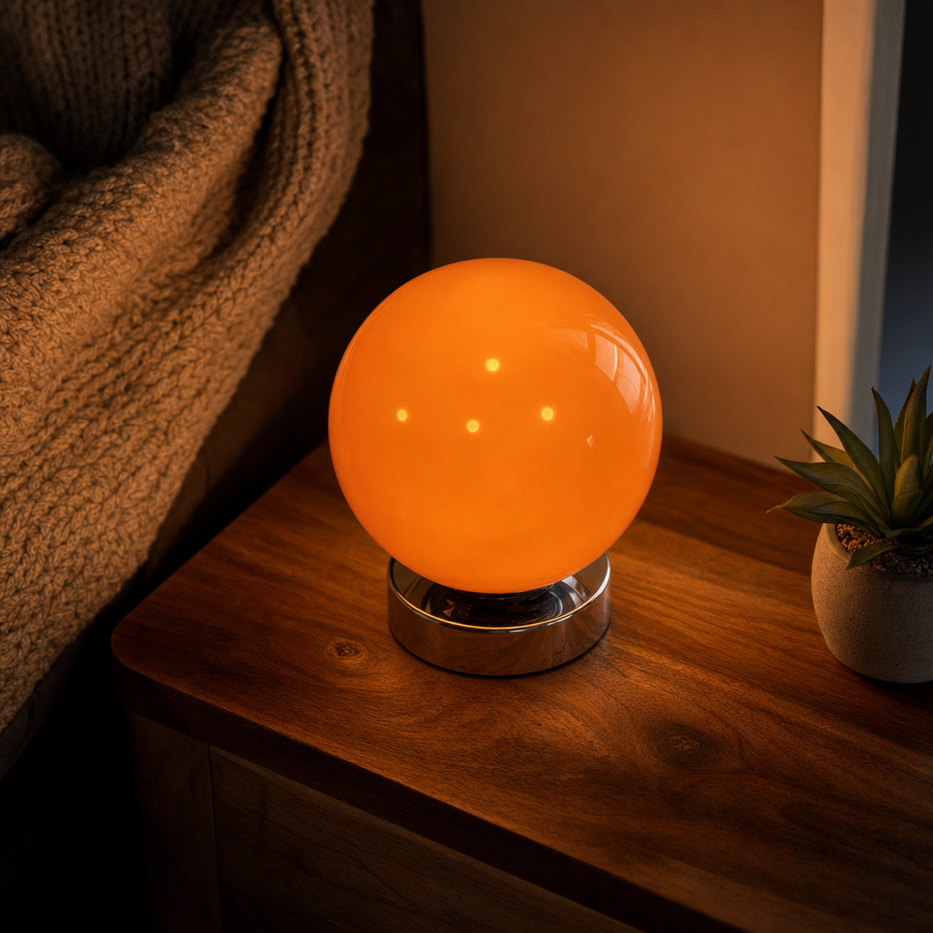 Modern Glossy Globe Bedside Lamp – Sphere Dimmable Light