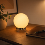 Modern Glossy Globe Bedside Lamp – Sphere Dimmable Light