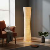 Modern Ribbed Paper Floor Lamp – Column Dimmable Lamp