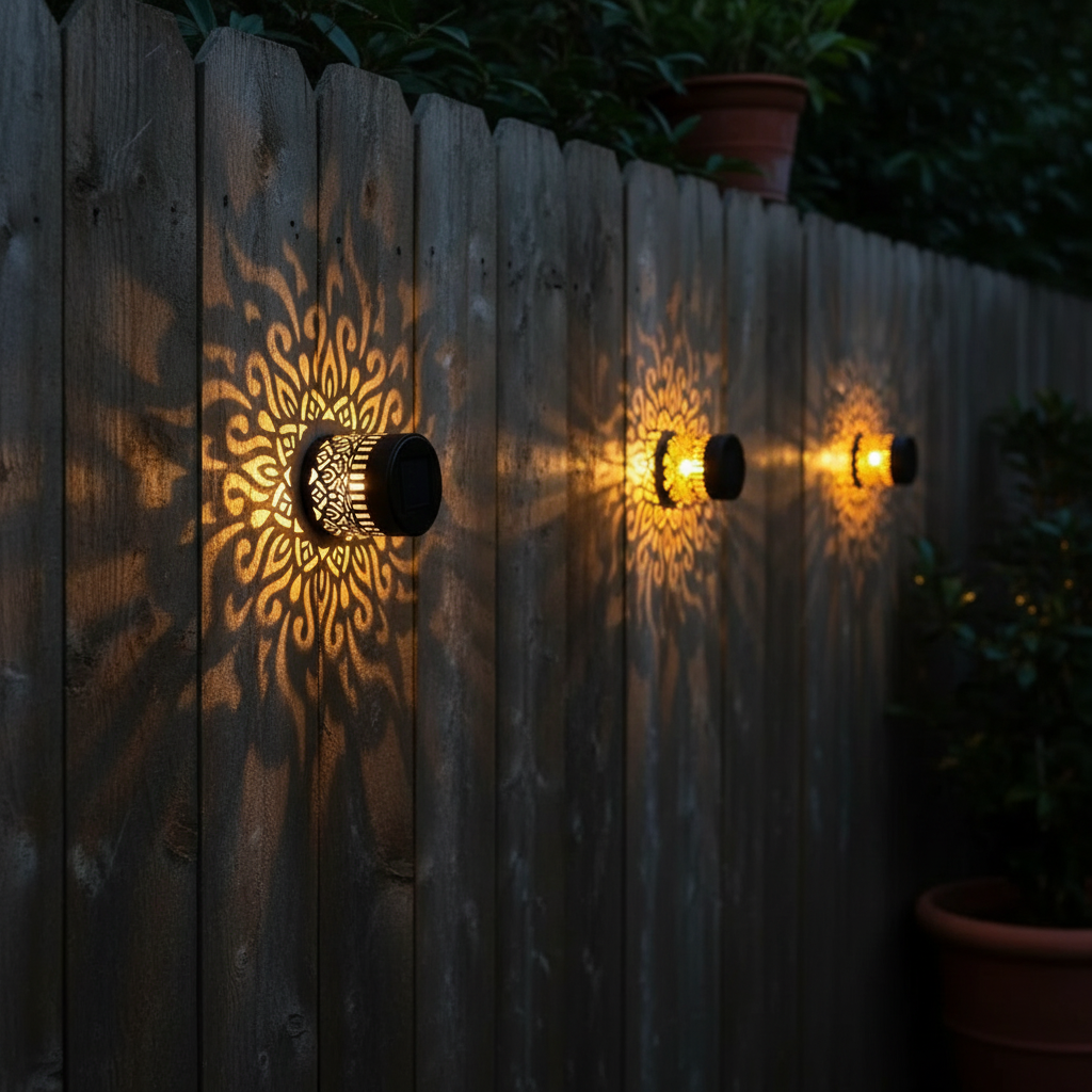 Moroccan Black Iron Solar Wall Lantern – Cutout Light (2 Pack)
