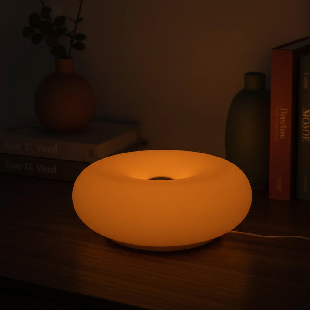 Bauhaus Frosted Resin Table Lamp – Donut Touch Light