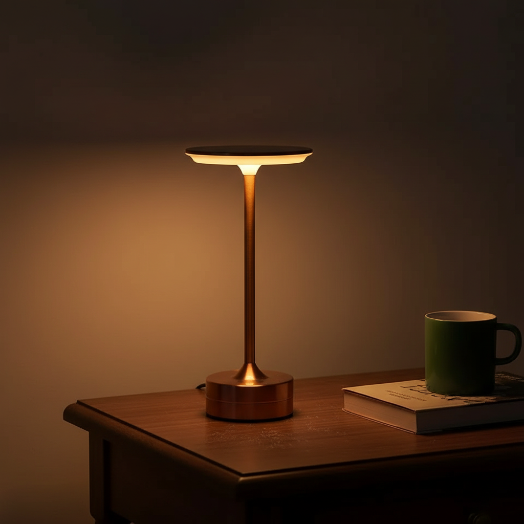 Modern Metal Cordless Table Lamp – Touch Dimmable Light