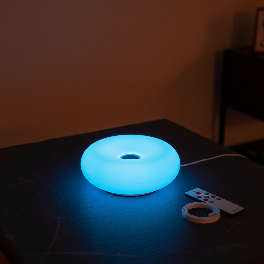 Bauhaus Frosted Resin Table Lamp – Donut Touch Light
