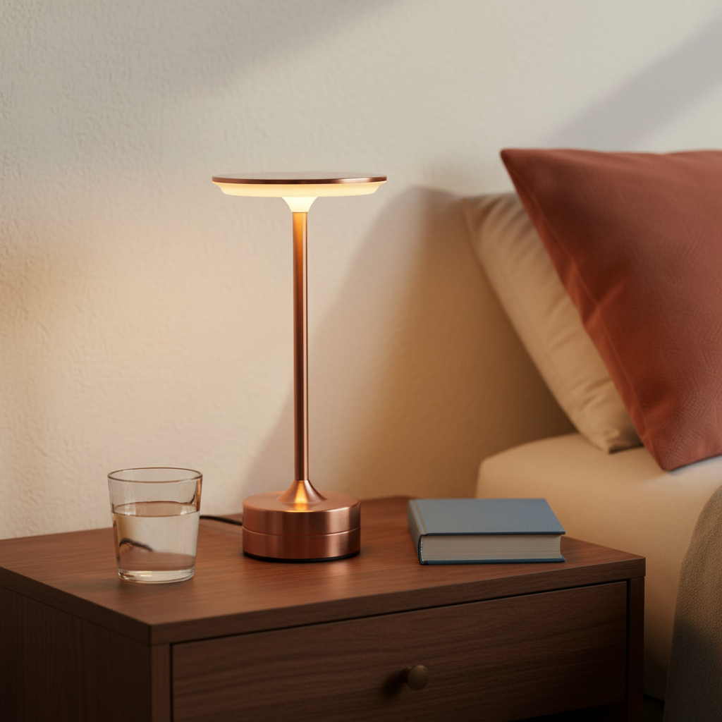 Modern Metal Cordless Table Lamp – Touch Dimmable Light