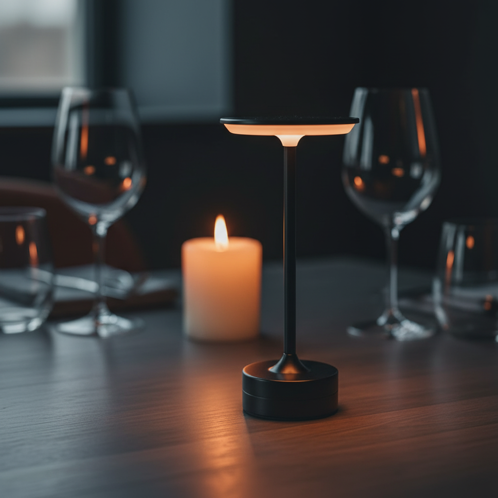 Modern Metal Cordless Table Lamp – Touch Dimmable Light