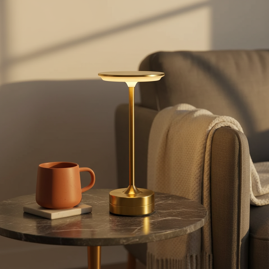 Modern Metal Cordless Table Lamp – Touch Dimmable Light