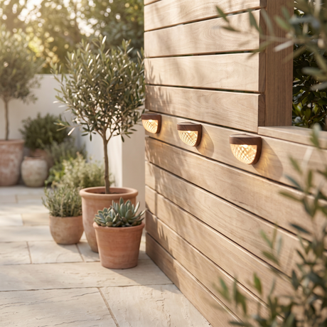 Colette Solar Fence and Step Light lifestyle