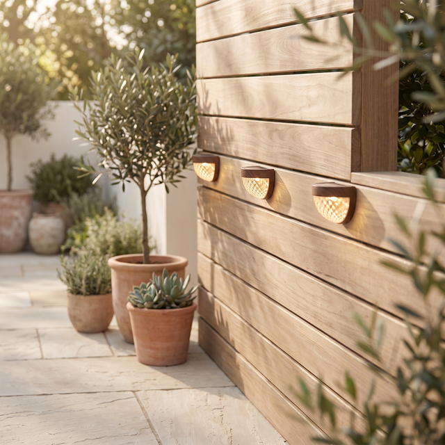Colette Solar Fence and Step Light lifestyle