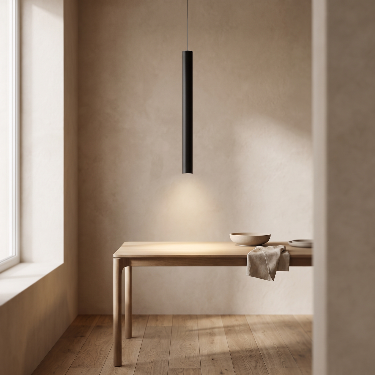 Solange Slim Black LED Pendant Light lifestyle