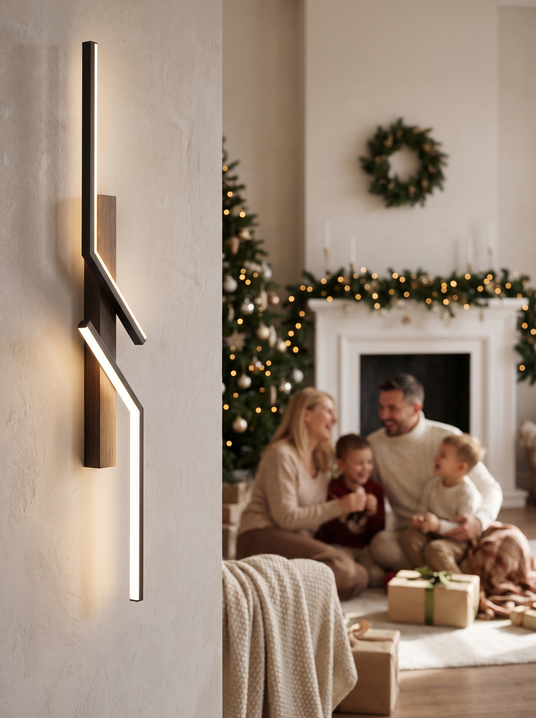 Irene geometric wall sconce in a living room