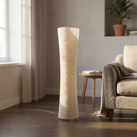 Modern Ribbed Paper Floor Lamp