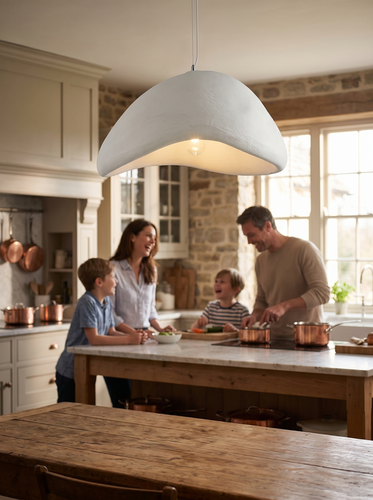 Selene Halia dome pendant above a kitchen island