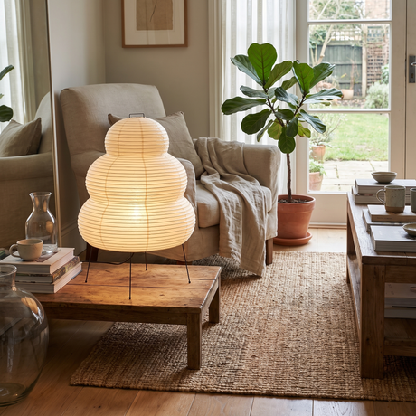 Japandi White Paper Table Lamp