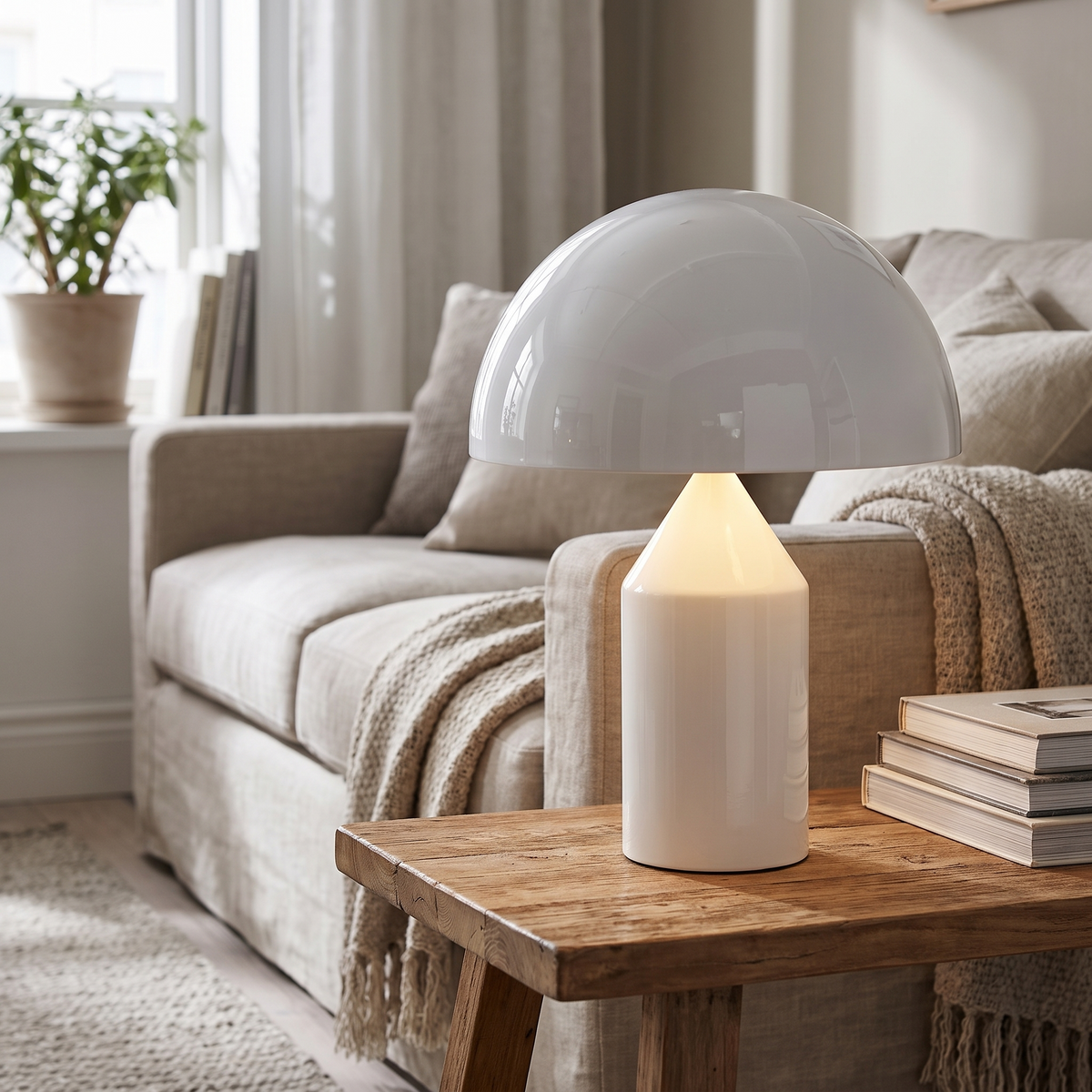 Mid-Century Metal Mushroom Table Lamp
