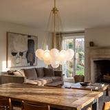 Modern Gold Glass Bubble Chandelier – Sphere Cluster