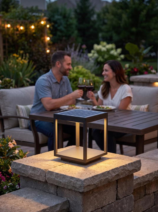 Modern Silver Frame Post Light lifestyle image 2